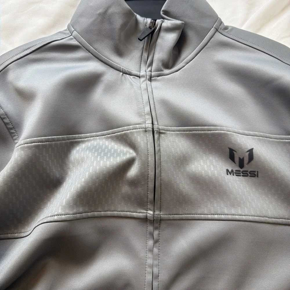 Messi Mens Soccer Running Track Jacket.‎ Size Medium Gray. New With Tags